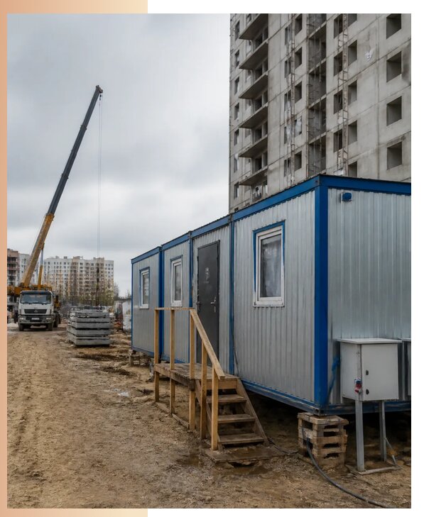Аренда строительных вагончиков для рабочих в Отрадном